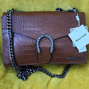 Maria Galanti Croc Print Medium Shoulder Bag